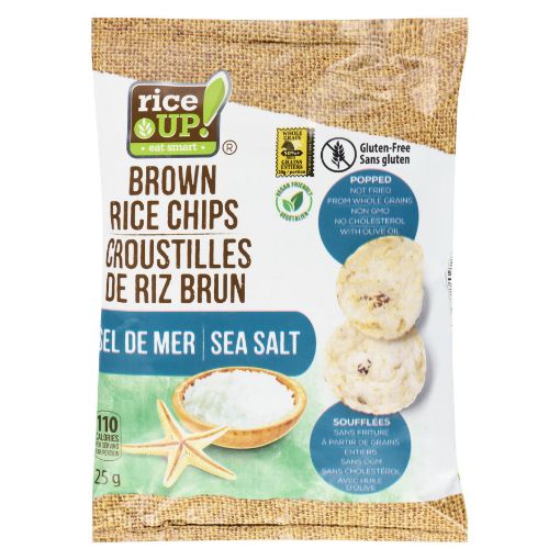 Picture of RICEUP BROWN RICE CHIPS - SEA SALT 25GR