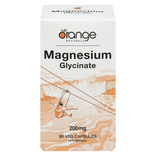 Picture of ORANGE NATURALS MAGNESIUM GLYCINATE 200MG 90S                              
