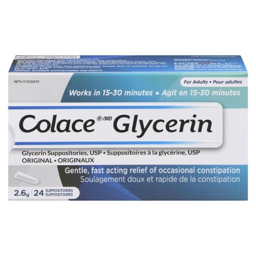Picture of COLACE GLYCERIN SUPPOSITORIES - ADULT 24S                                  