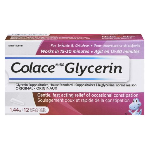 Picture of COLACE GLYCERIN SUPPOSITORIES - INFANT 12S                                 