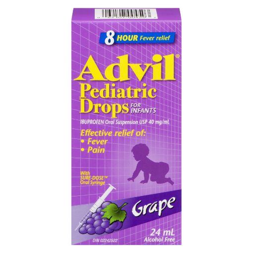 Picture of ADVIL PEDIATRIC SUSPENSION IBUPROFEN - GRAPE DROPS 24ML