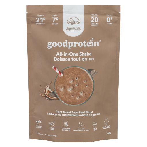Picture of GOOD PROTEIN ALL-IN-ONE PLANT-BASED PROTEIN SHAKE - CHOCOLATE FUDGE 440GR