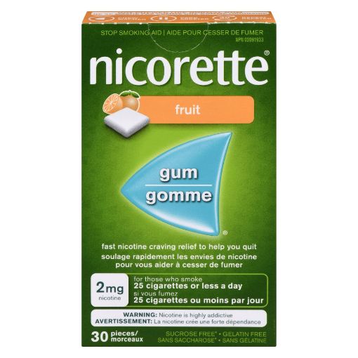 Picture of NICORETTE GUM - FRESH FRUIT 2MG 30S                                        