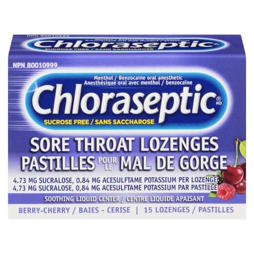 Picture of CHLORASEPTIC LOZENGES - BERRY CHERRY - SUGAR FREE 15S