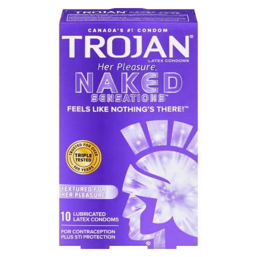 Picture of TROJAN NAKED SENSATION CONDOMS - HER PLEASURE 10S