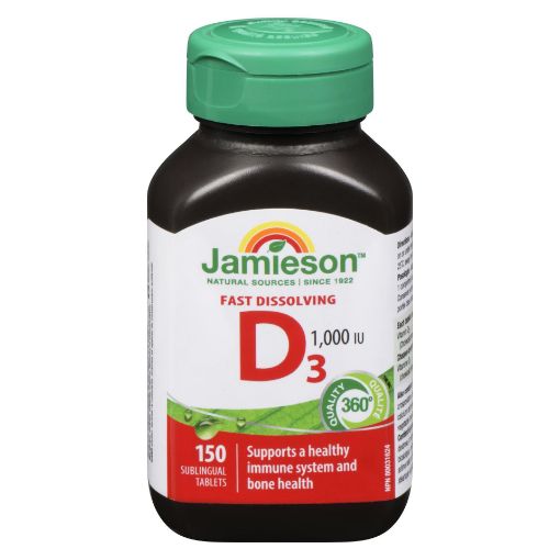 Picture of JAMIESON VITAMIN D3 1000IU SUBLINGUAL TABLET 150S                          