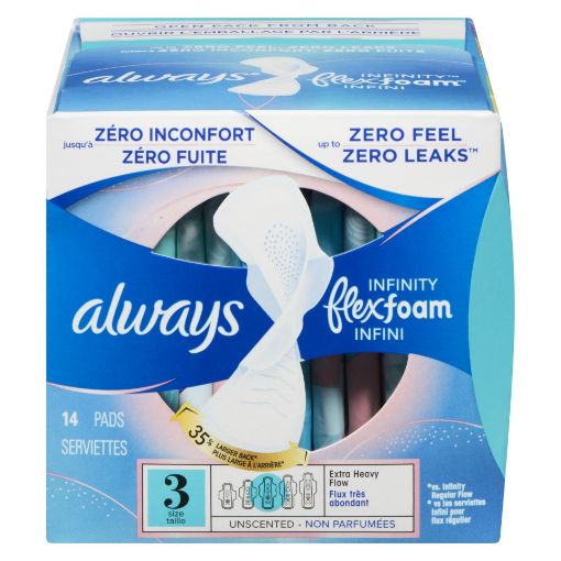 Picture of ALWAYS INFINITY EXTRA HEAVY FLOW DAY UNSCENTED 14S