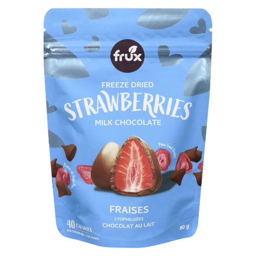 Picture of FRUX FREEZE DRIED STRAWBERRIES - MILK CHOCOLATE 80GR