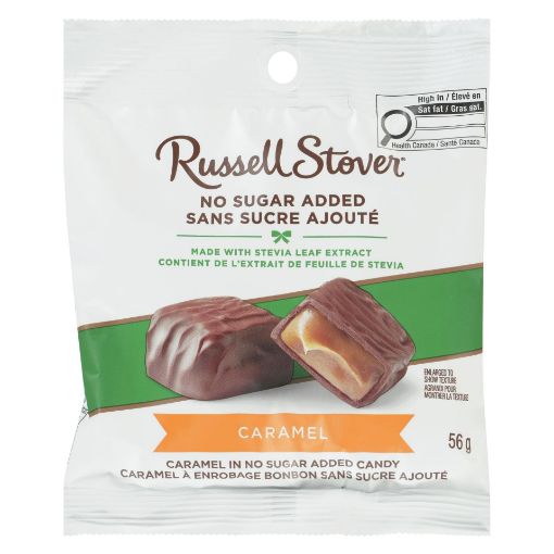 Picture of RUSSELL STOVER CHOCOLATE -  NO SUGAR ADDED - CARAMEL 56GR