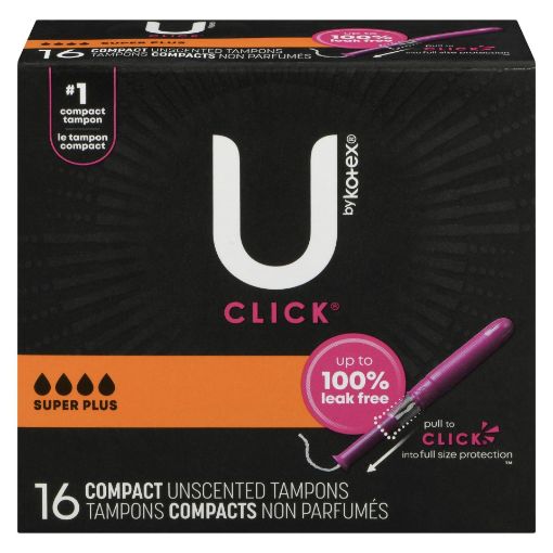 Picture of U BY KOTEX CLICK COMPACT TAMPONS - SUPER PLUS 16S