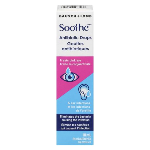 Picture of BAUSCH and LOMB SOOTHE ANTIBIOTIC EYES and EARS DROPS 10ML