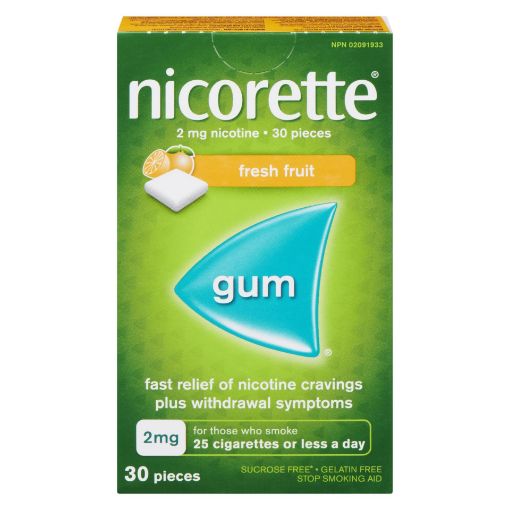 Picture of NICORETTE GUM - FRESH FRUIT 2MG 30S                                        