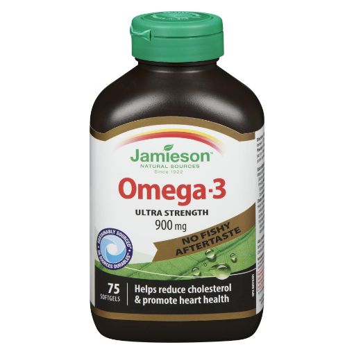 Picture of JAMIESON OMEGA 3 ULTRA STRENGTH 900MG - NO FISHY - CAPSULES 75S
