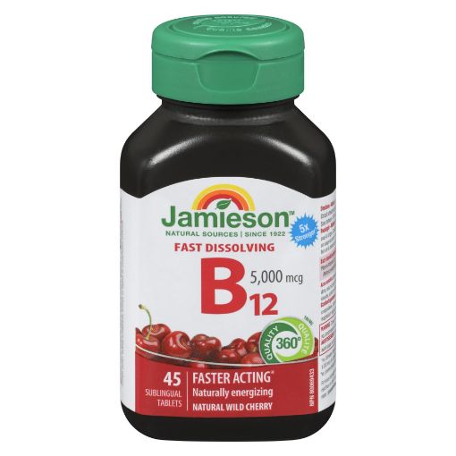 Picture of JAMIESON B12 SUBLINGUAL 5000MCG TABLETS 45S                                