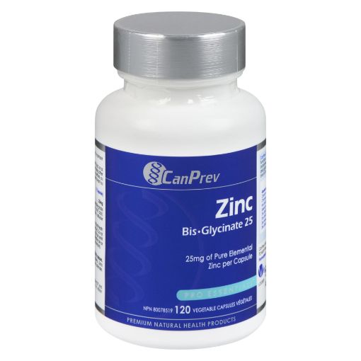Picture of CANPREV ZINC BIS-GLYCINATE - 25MG VEGETABLE CAPSULES 120S                           