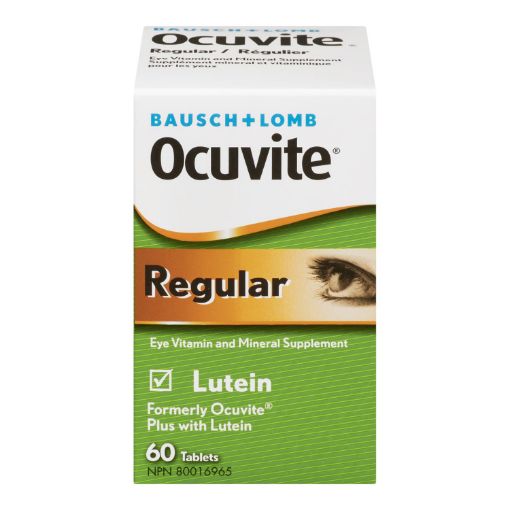 Picture of BAUSCH and LOMB OCUVITE REGULAR W/LUTEIN EYE VITAMIN and MINERAL SUPPLEMENT 60S