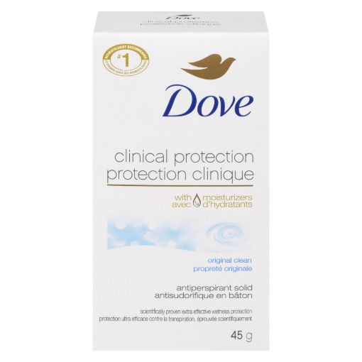 Picture of DOVE CLINICAL PROTECTION ANTIPERSPIRANT - ORIGINAL CLEAN SOLID 45GR