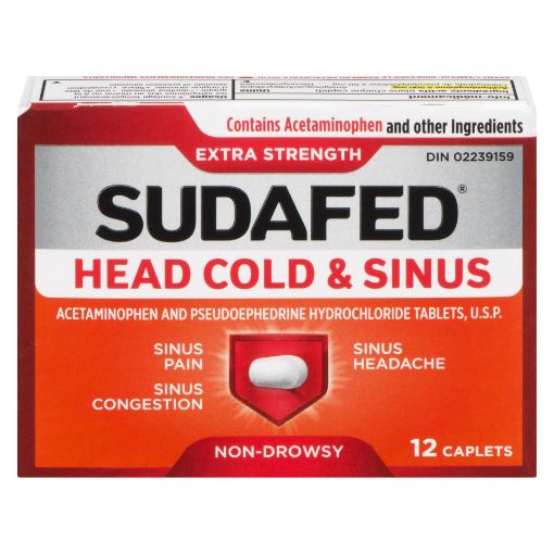 Picture of SUDAFED COLD and SINUS EXTRA STRENGTH CAPLET 12S