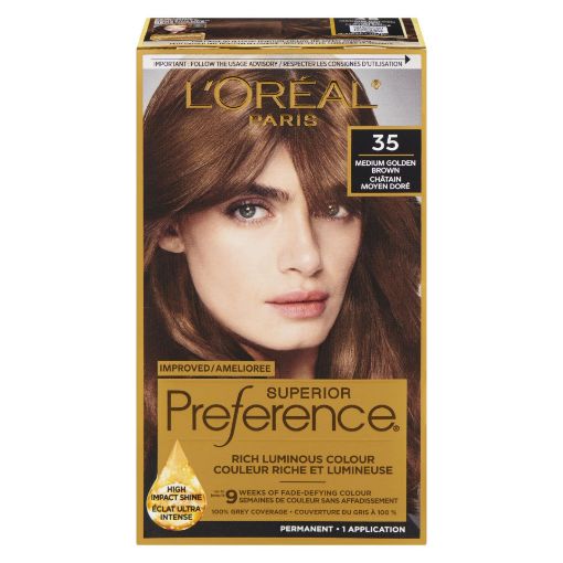 Picture of LOREAL PREFERENCE HAIR COLOUR - MEDIUM GOLDEN BROWN #35                    