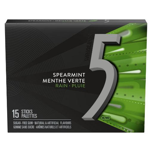 Picture of WRIGLEYS 5 GUM - RAIN - TINGLING SPEARMINT 15S                             