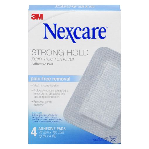 Picture of 3M NEXCARE STRONG HOLD PAIN FREE REMOVAL PADS SSD34-CA 3 X 4 4S
