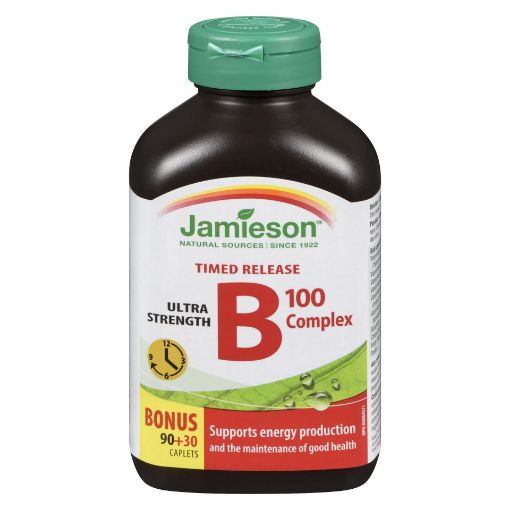 Picture of JAMIESON VIT B COMPLEX TIME RELEASE CAPLET 100MG 90+30S                    