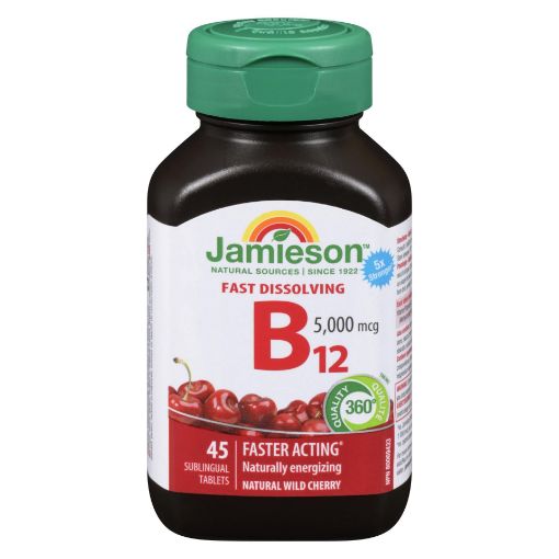 Picture of JAMIESON B12 SUBLINGUAL 5000MCG TABLETS 45S                                