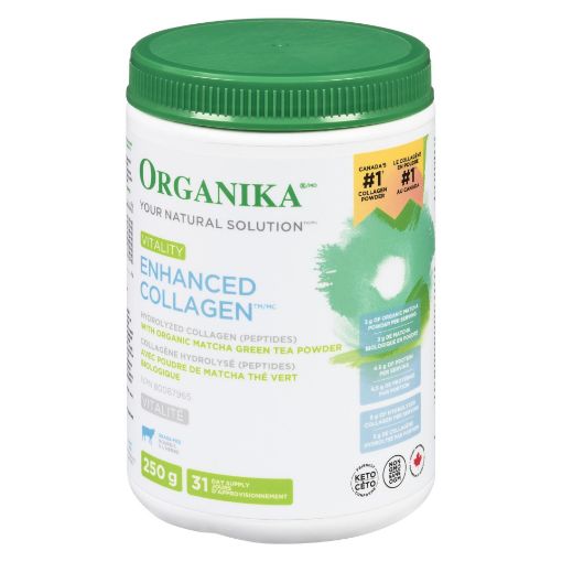 Picture of ORGANIKA ENHANCED COLLAGEN POWDER- VITALITY W/MATCHA 250GR                 