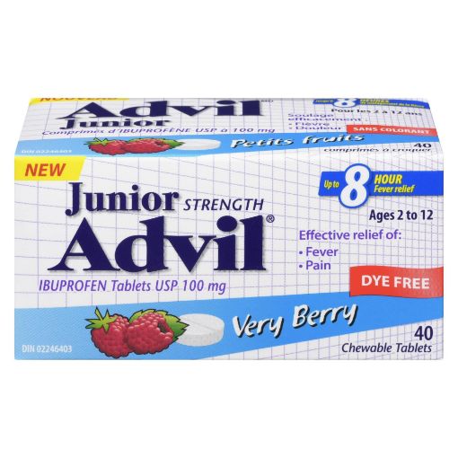 Picture of ADVIL JR CHEW TAB - VERY BERRY - DYE FREE 40S