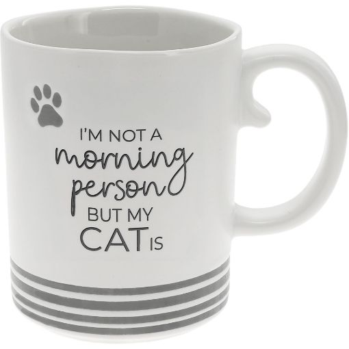 Picture of PAVILION GIFT COMPANY STONEWARE MUG - I'M NOT A MORNING PERSON BUT MY CAT IS 15OZ