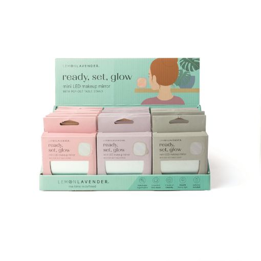 Picture of LEMON LAVENDER LED LIGHT UP MINI MIRROR