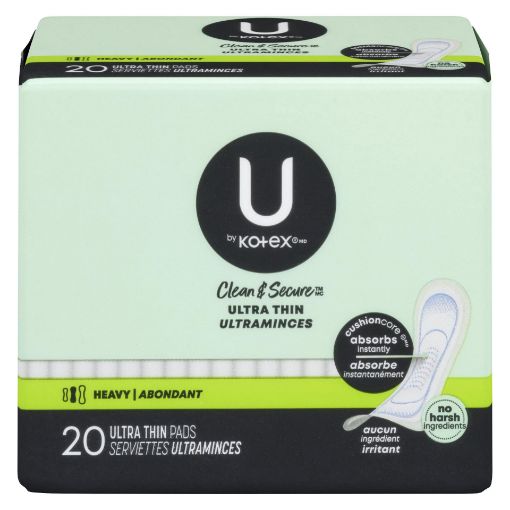 Picture of U BY KOTEX CLEAN and SECURE PADS - ULTRA THIN HEAVY 20S