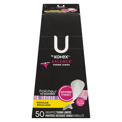 Picture of U BY KOTEX BALANCE THONG LINER - REGULAR 50S