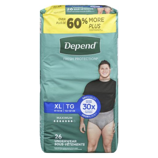 Picture of DEPEND FIT-FLEX FOR MEN UNDERWEAR MAX ABSORB  XL  26S