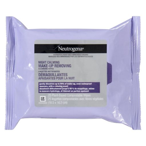 Picture of NEUTROGENA NIGHT CALMING MAKEUP REMOVING CLOTHS 25S                        