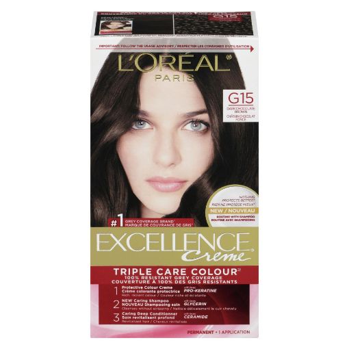 Picture of LOREAL EXCELLENCE PRO-KERATINE HAIR COLOUR - DARK CHOCOLATE BROWN G15      