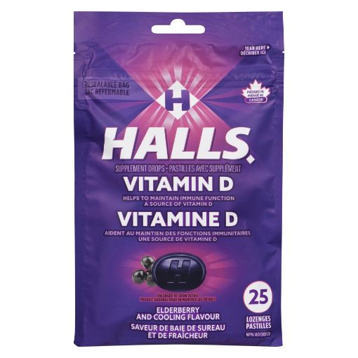Picture of HALLS LOZENGES - VITA D ELDERBERRY BAG 25S