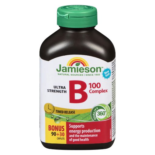 Picture of JAMIESON VIT B COMPLEX TIME RELEASE CAPLET 100MG 90+30S                    