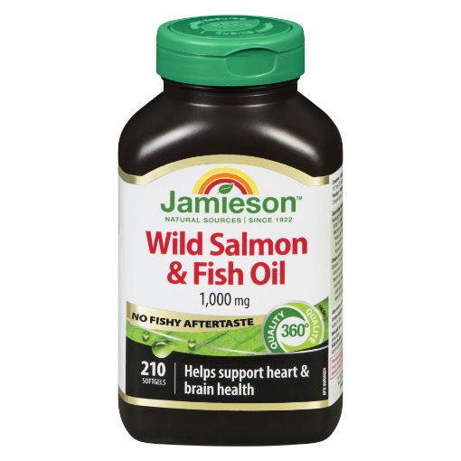 Picture of JAMIESON WILD SALMON FISH OILS 1000MG - NO FISHY - CAPSULES 210S