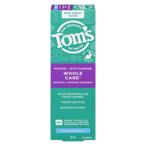 Picture of TOMS OF MAINE WHOLE CARE TOOTHPASTE - PEPPERMINT NATURAL FLUORIDE 85ML