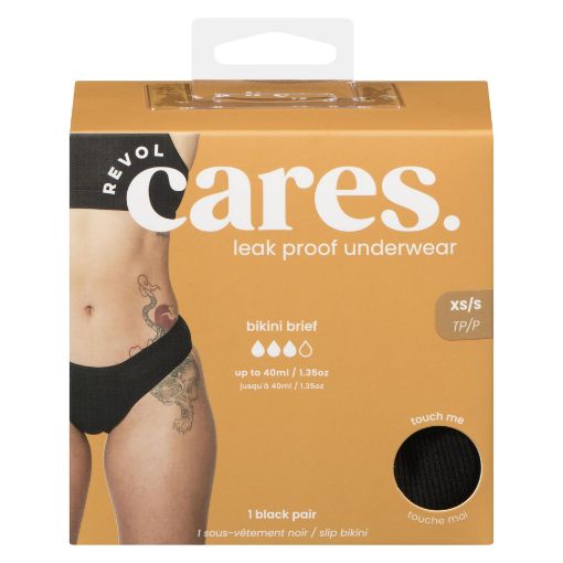 Picture of REVOL CARES ESSENTIALS BIKINI BRIEF BLACK EXTRA SMALL/SMALL