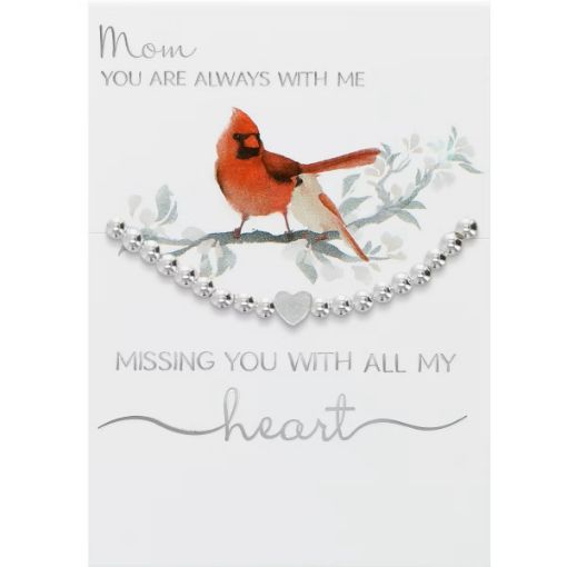 Picture of PAVILION GIFT COMPANY SILVER PLATED BEADED STRETCH BRACELENT - MISSING YOU MOM