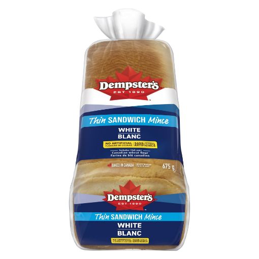 Picture of DEMPSTERS THIN SANDWICH BREAD - WHITE 675GR