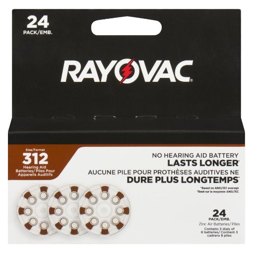 Picture of RAYOVAC HEARING AID BATTERIES - SIZE 312 24S