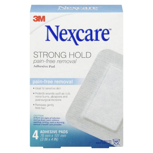 Picture of 3M NEXCARE STRONG HOLD PAIN FREE REMOVAL PADS SSD34-CA 3 X 4 4S
