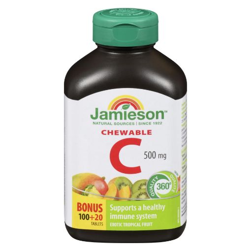 Picture of JAMIESON VITAMIN C 500MG - TROPICAL - CHEWABLE TABLET - BONUS 100+20S