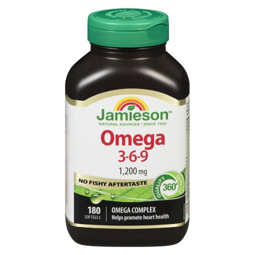 Picture of JAMIESON OMEGA-369 1200MG - NO FISHY - CAPSULES 180S                       