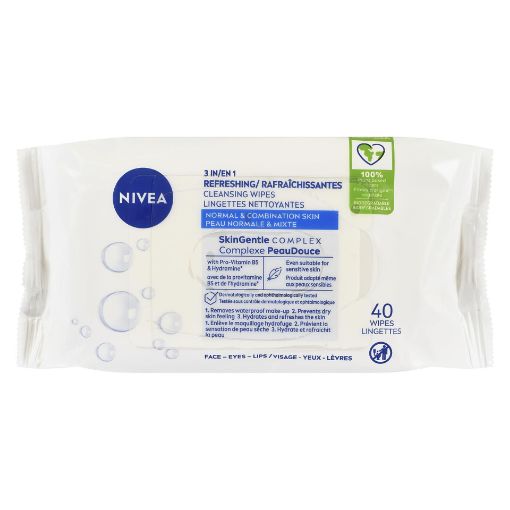 Picture of NIVEA 3-IN-1 BIODEGRADABLE NORMAL SKIN CLEANSING WIPES 40S