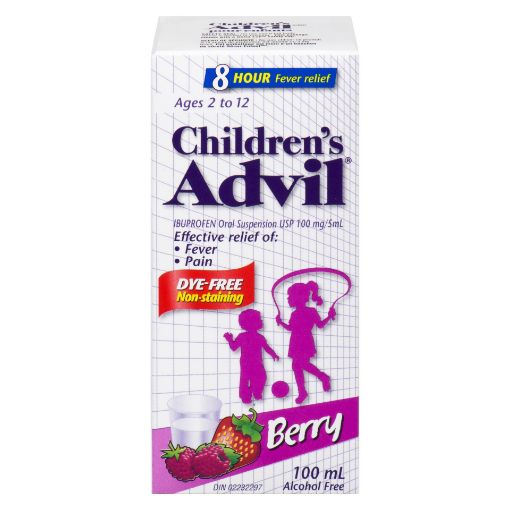 Picture of ADVIL CHILDRENS SUSPENSION IBUPROFEN - DYE FREE - BERRY 100ML