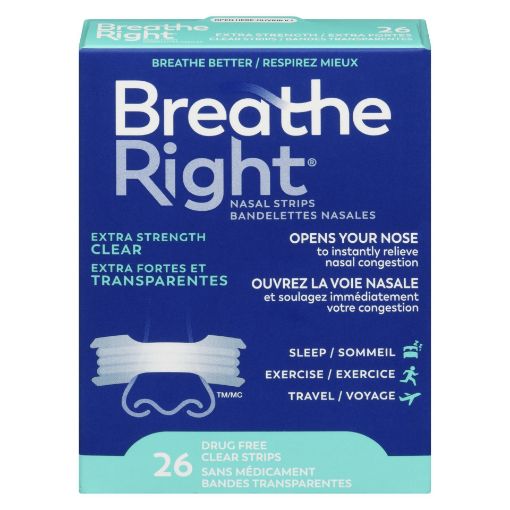 Picture of BREATHE RIGHT EXTRA CLEAR - NIGHTLY SLEEP 26S